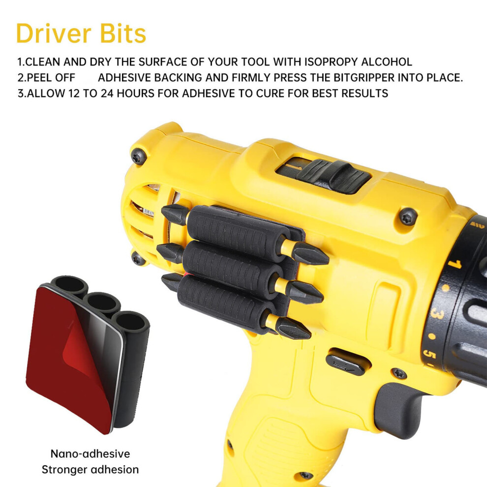 4 Sätze 1/4 Zoll Bithalter mit selbstklebender