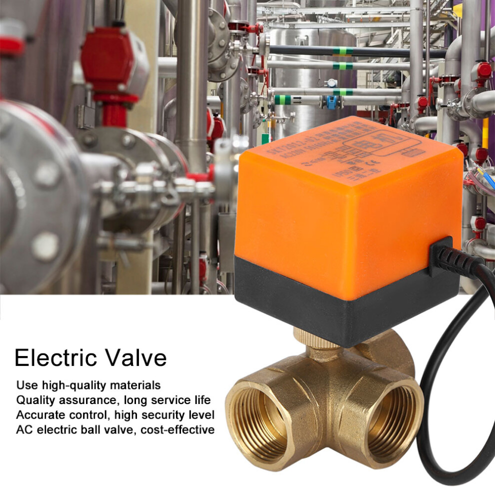 Motorized Brass Ball Valve G1 1/2In Orange 220V 6W Ip54 7891379710613