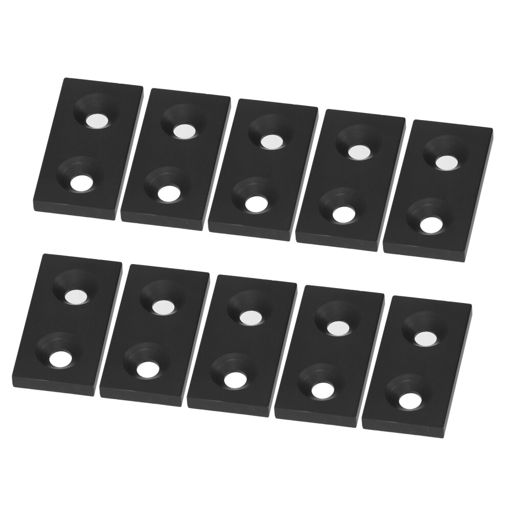 10Pcs Aluminum Profile End Cap 3060 Double Holes Alloy Black Metal Cover 9391376500111
