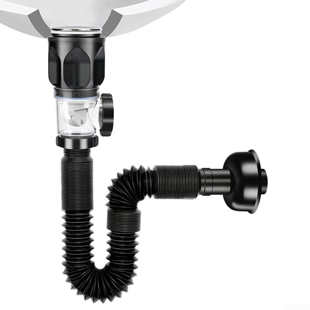 Leak Proof Drain Pipe With Odour Trap Incl. For Basin Sink Flexible And Deodorising 9365049720496