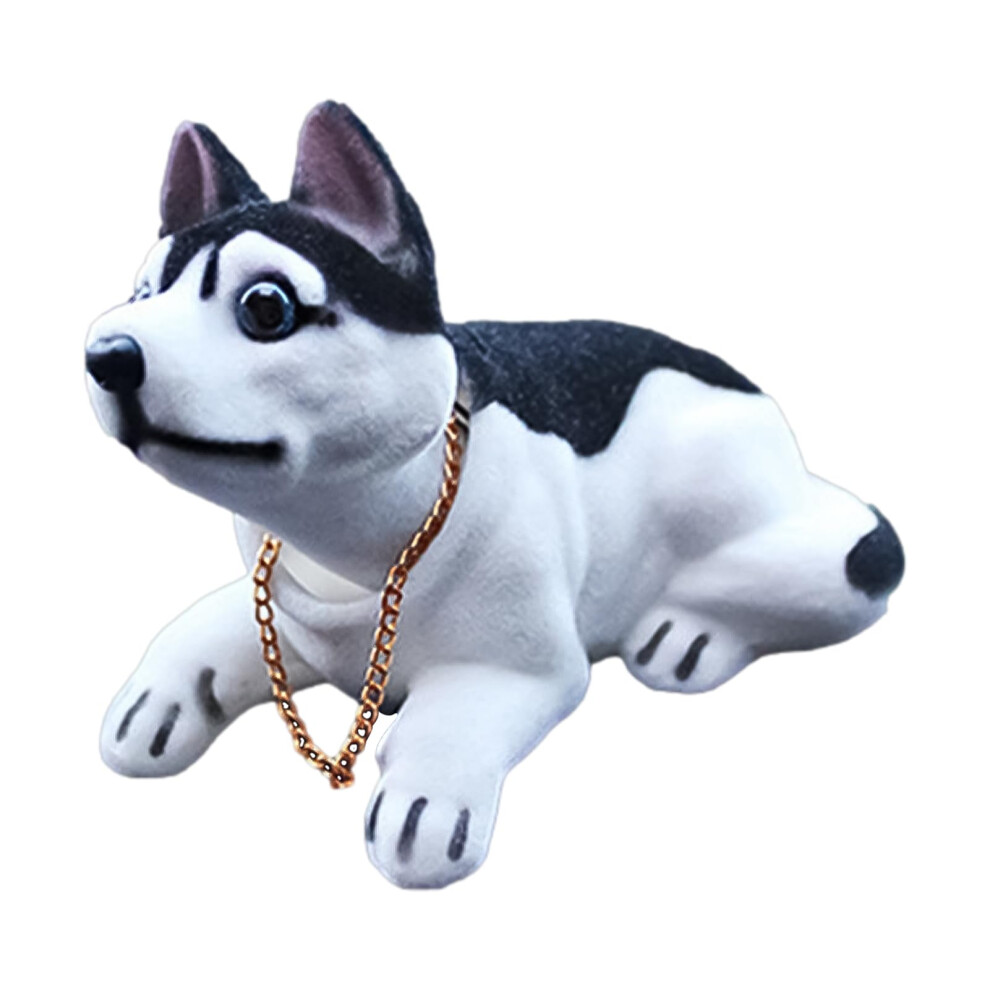 Car Dashboard Bobble Head Resin Dog Shake Head Figure Creative Desktop Ornament Decoration For Bookshelf, Windowsill, Car Husky 9412369855978