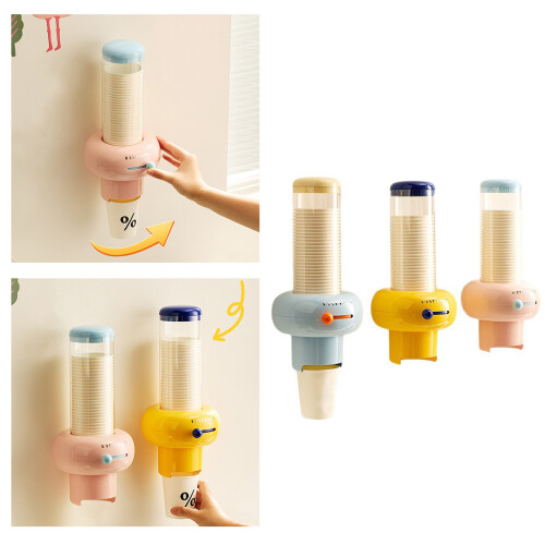 Multiple Size Cup Dispenser Dopamine Storage Holder-Yellow 2