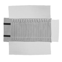 Foldable Jewellery Roll Made of Grey Flannel for Travel Storage