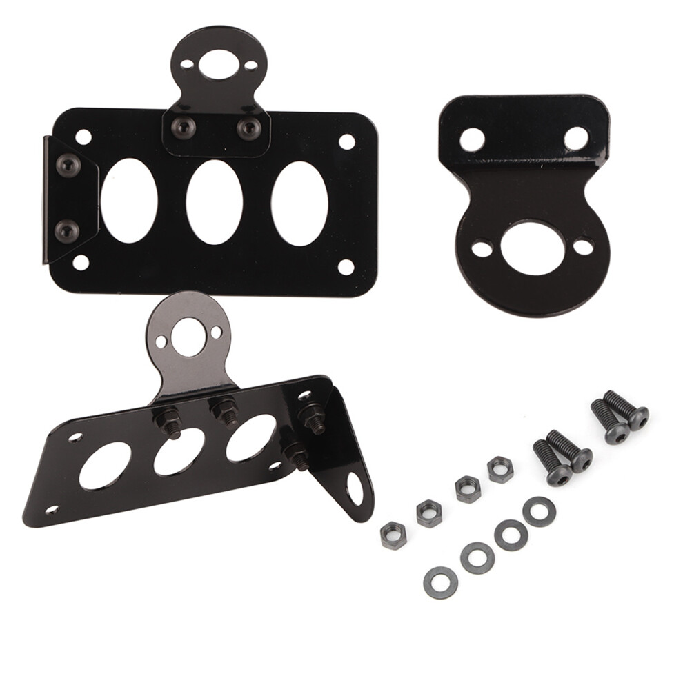 Retro Style License Plate Bracket For Motorcycles, Aluminum Alloy Construction Strong Fixation Easy Install Horizontal And Vertical Mounting 9437117526368