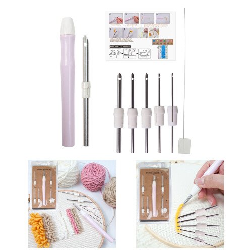 Stainless Steel Embroidery Punch Needle Set Including Adjustable 1