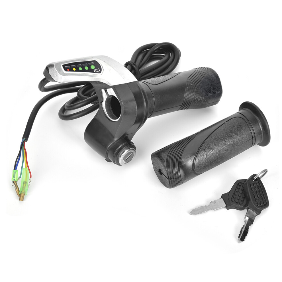 Throttle Grip Controller For Electric Scooter, 48V Twist Grip With Battery Indicator And Electric Lock System Non Slip Ergonomic Design Easy To 9437117526863