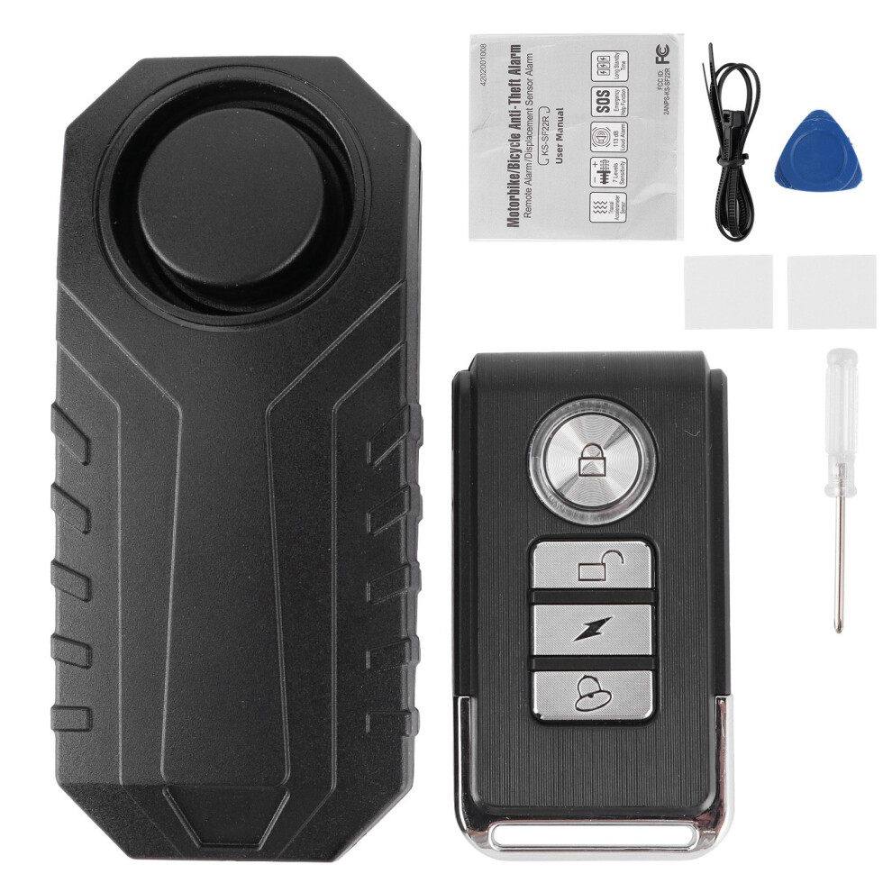 Multipurpose Anti-Theft Bicycle Alarm, Super Loud 113Db Wireless Motorcycle Alarm With Remote Control And Vibration Motion Sensor For Outdoor Security 9138057208436