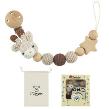 Handmade Rabbit Design Pacifier Clip, BPA Strap for Toys, Adjustable Stroller Chain for Hanging Toys, Cup Holder Strap for Strollers