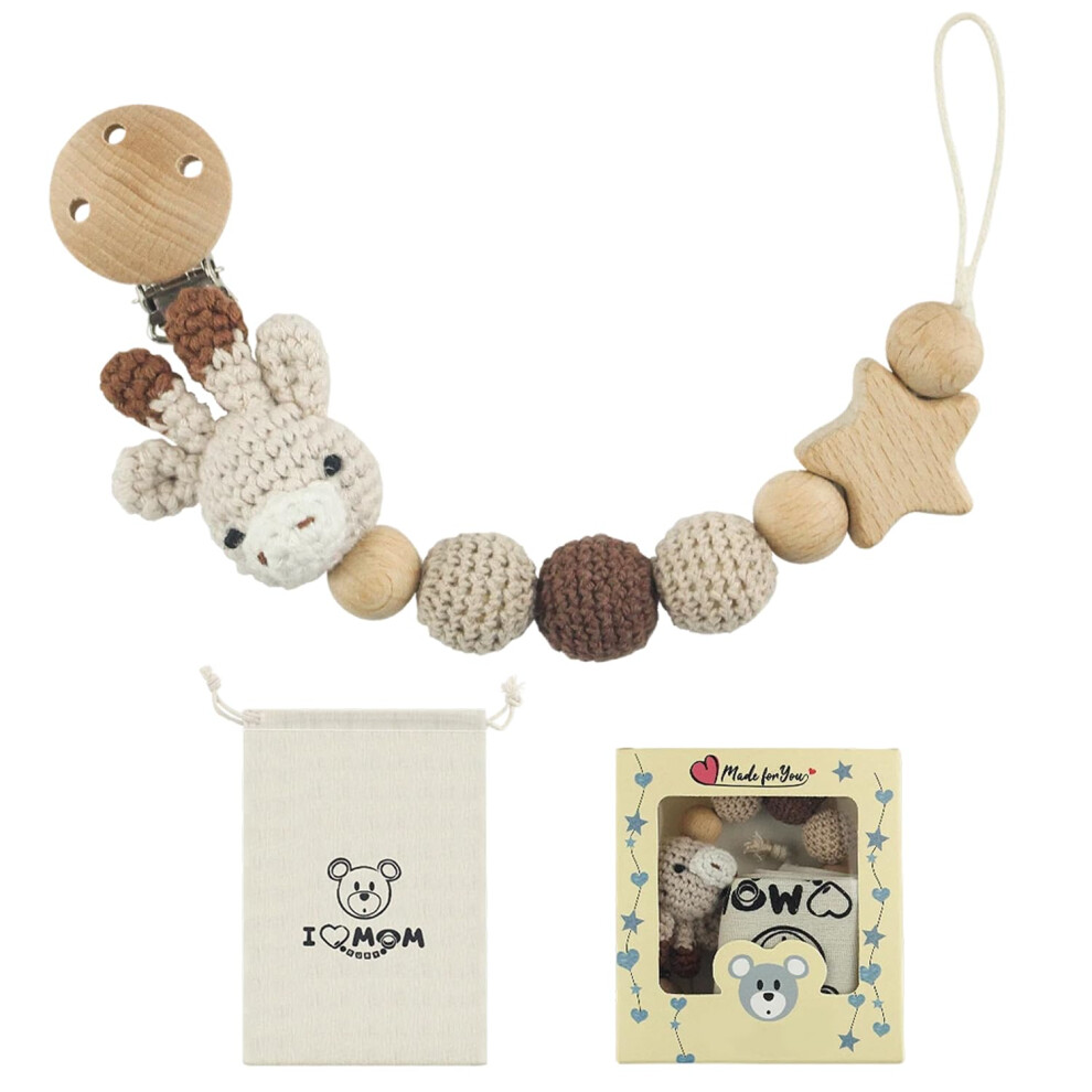 Handmade Rabbit Design Pacifier Clip, BPA Strap for Toys, Adjustable Stroller Chain for Hanging Toys, Cup Holder Strap for Strollers