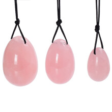 Yoni Eggs Set of Three Egg Massage Stone with 3 Sizes, Pelvic Floor Trainer Exercise Set, Ben Wa Balls Massage Stones (Pink)