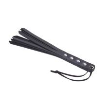 SM Whip Short Flogger Leather Black Fetish Spanking Toy for Couples 26 cm