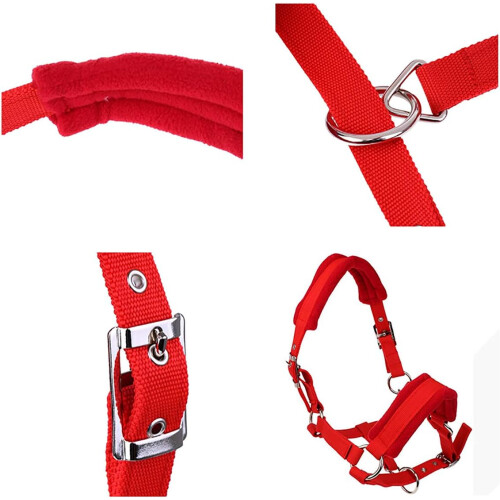 Horse Headcollar Adjustable Strap Headcollar with Thickened Fleece Padded with Multiple Sizes 1