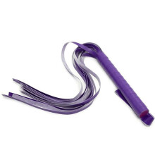 SM Flogger Small Leather Whip Spanking Bondage Sex Toy Purple 44 cm