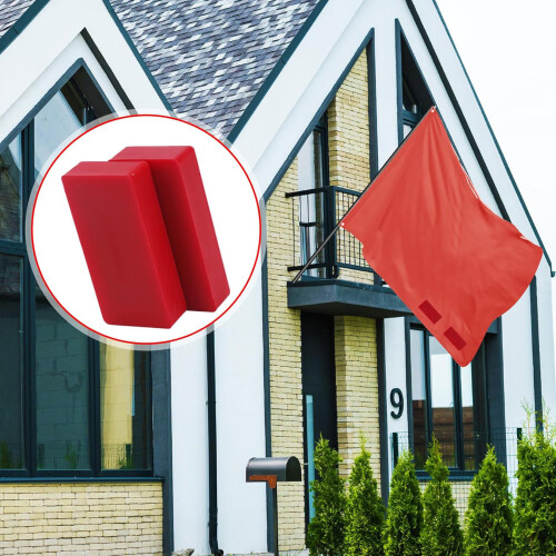 8 Stück Haltbarkeit Magnetische Flaggengewichte Silikone-Rot 2