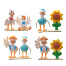 4Pcs Mini Duck Figurines Car Enhancement Decors Fun Animal