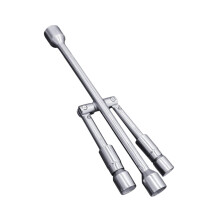 Stainless Steel Adjustable Spanner Folding 4Way Lug Wrench For Trucks, Universal Wheel Tool
