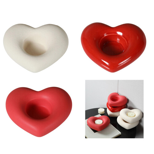 Ceramic Taper Candle Holders Retro Candlestick Holders-White 2