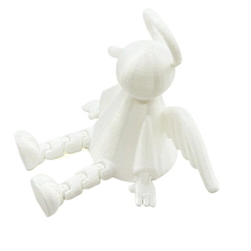 Figurine d'ange articulée, pose assise avec pieds-Blanc 1