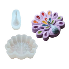 Peacocks Shape Silicone Cake Mold Flexible Baking Tool For Party