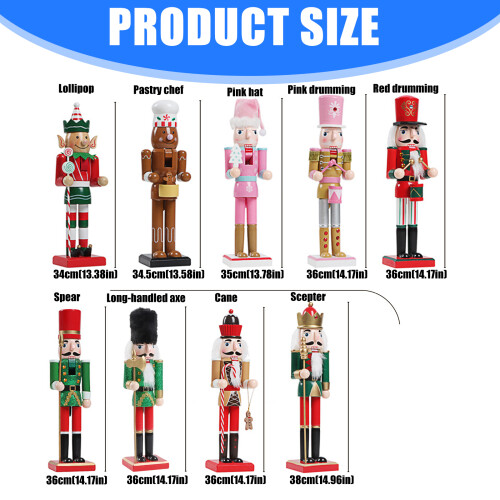 Traditional Wood Nutcrackers Soldier Ornament-Crutches 2