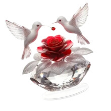 Acrylic Flower Branch Bird Statue Figurines Animal-type 5