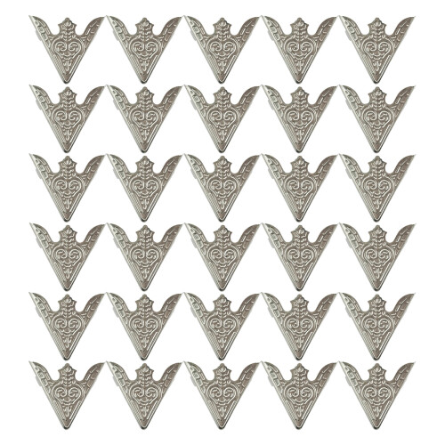 100Pcs Retro A Shape Collar Corner Reinforcement Metal-White