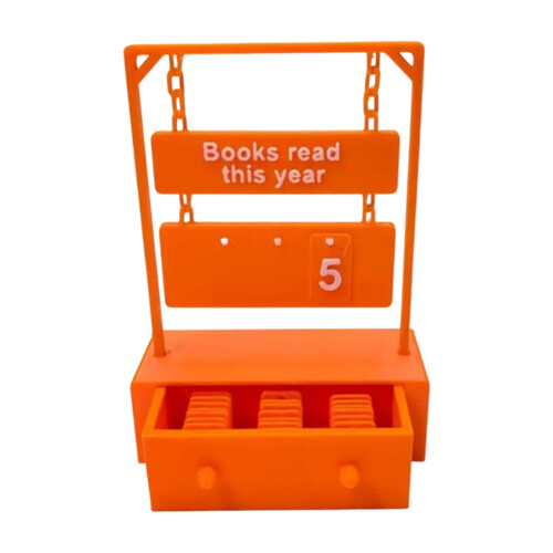 Décors uniques de comptage de livres avec tiroir, outil-Orange