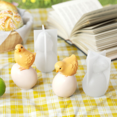 Holiday Silicone Craft Mould Easters Eggs Chick Design Candle-2 1