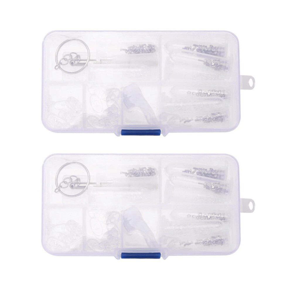 2 x Optical  Kit Glasses  Screws Tool Box Glasses Sunglasses Screw Nut Nose Assortment