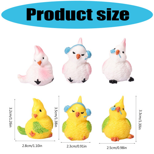 8Pcs Tiny Parrot Mini Resin Parrot Figurines for Garden 2