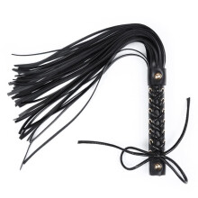 SM Role Play Props Leather Whip Black Tie Bow Handle Leather Whip Sex Teaching Toy