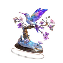 Acrylic Flower Branch Bird Statue Decorative Figurine-type 2