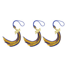 Rayon 2026 Abschlussquasten für Mützenjahr-Embleme,-blaues Gold