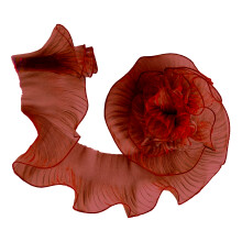 Washable Polyester Lace Trim 5M Ruffled Craft For Wedding-Red
