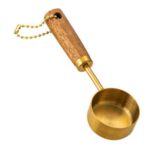 Keuken 14ML Ergonomische houten handvatschepjes-verguld