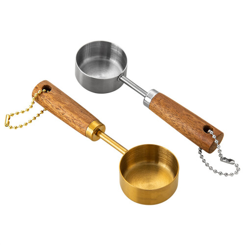 Holzgriff 14ML Löffel Edelstahl Kaffeebohnen-Edelstahlfarbe 1