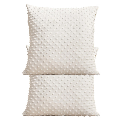 Soft Plush Pillow Cover Bean Velours Throw Pillowcase-White