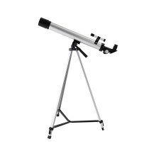 50 mm Beginners Astronomical Zoom 100X Outdoor Monocular Space Telescopes Refractor Travel Telescope with Tripod (Color: Silver) Good