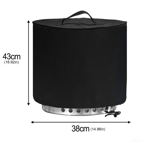 Runde Feuerstellenabdeckung aus Polyester, 38,1 cm,-Schwarz 2
