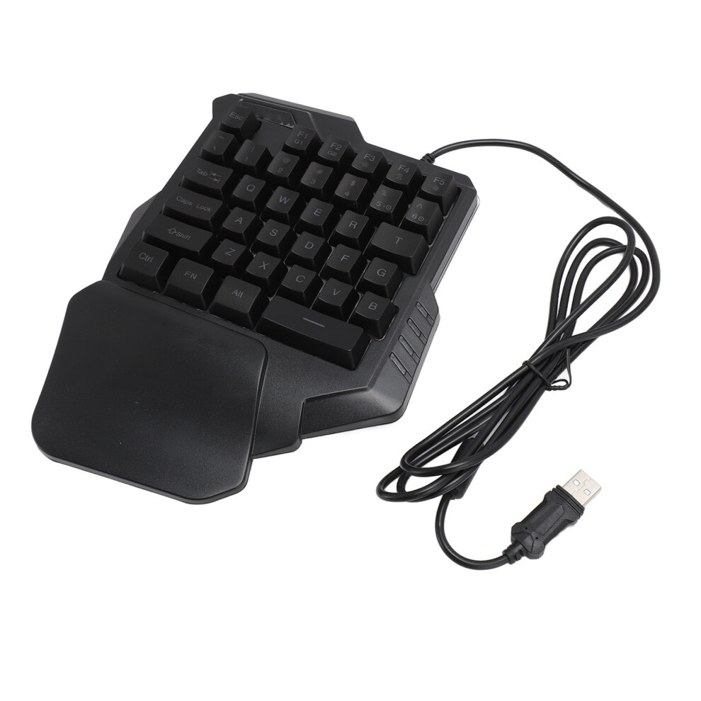 Portable Mini One Hand Gaming Keyboard 7 Rgb Backlight 35 Keys With Wrist Rest 6921368872020