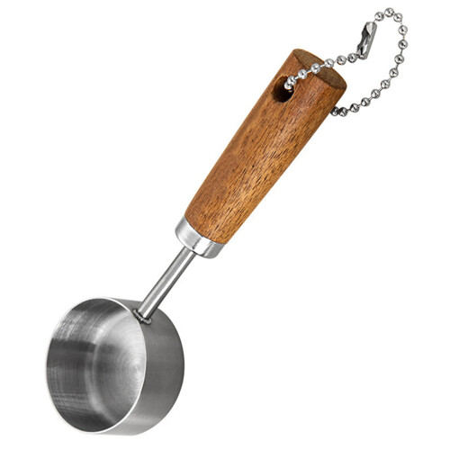 Holzgriff 14ML Löffel Edelstahl Kaffeebohnen-Edelstahlfarbe