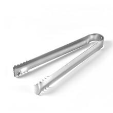 Stainless Steel Ice Tongs with Teeth for Secure Grip, Small Serving Tongs for Ice Buckets and Bar