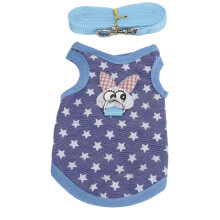 Niedliche kleine Tierhaushalsband Weste Leine Canvas Flanell Zugleine für Kaninchen