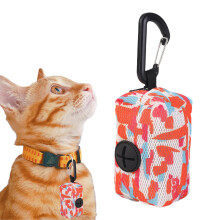 Dog Poop Bag Dispenser Portable Zipper Bag Orange Lightweight Outdoor Waste Holder Carabiner Hook