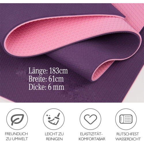 Eco Friendly Yoga Mat, Non Slip Exercise Mat, Portable Exercise Mat, Durable Workout Mat for Multi-Functional Use, Extra Thick Workout Mat, Lightweigh 1