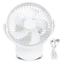 USB Charging Clip Fan With Rotating Head, Strong Silent Cooling Fan With Night Light 3 Speeds Rechargeable Fan For Dormitory Office Bedside
