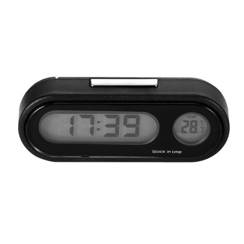 LED Digital Display Car Clock Thermometer, Backlight Display with 2-in-1 Design, Car Interior Clock Featuring Large LCD Screen, Power Saving Mode