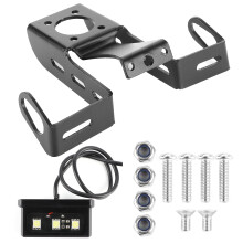 Skjermfjæringssett med LED-lys, bilskiltfeste for Yamaha YZF R6 2006-2016, justerbar bilskiltholder og blinklysfeste