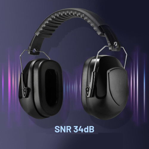 Noise Reduction Earmuffs Black Noise Cancelling Hearing Protectors 2