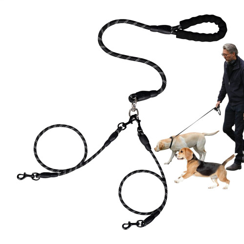 Double Dog Cable, Adjustable Dual Leash Prevents Tangling  Dog Accessories